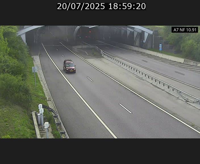 Caméra trafic Luxembourg - A7, Tunnel Gousselerbierg, entrée sud, direction Mersch