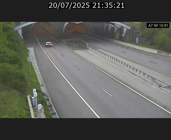 Caméra trafic Luxembourg - A7, Tunnel Gousselerbierg, entrée sud, direction Mersch