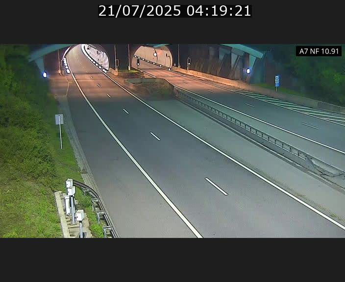 Caméra trafic Luxembourg - A7, Tunnel Gousselerbierg, entrée sud, direction Mersch