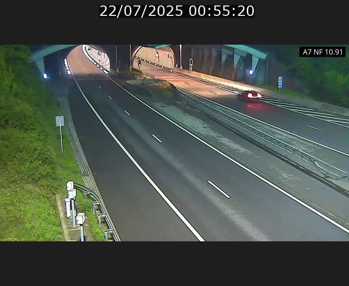 Caméra trafic Luxembourg - A7, Tunnel Gousselerbierg, entrée sud, direction Mersch