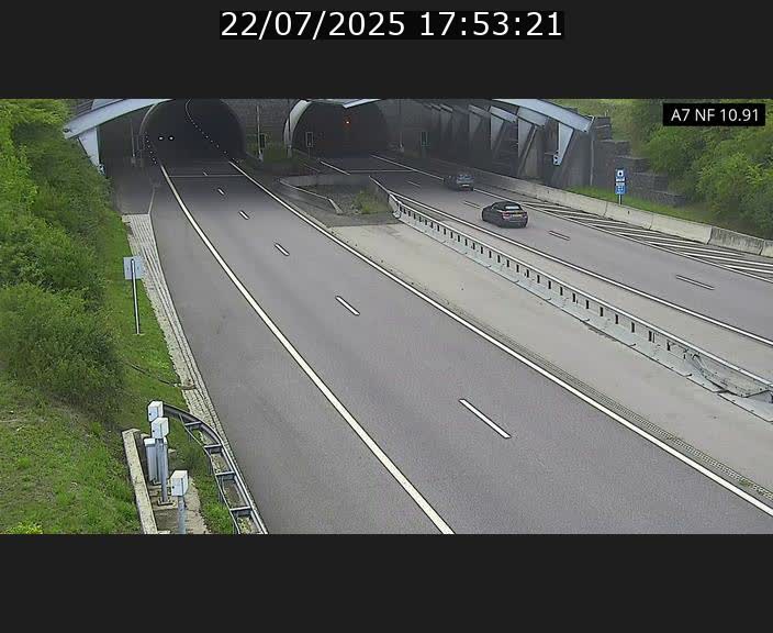 Caméra trafic Luxembourg - A7, Tunnel Gousselerbierg, entrée sud, direction Mersch