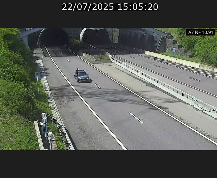 Caméra trafic Luxembourg - A7, Tunnel Gousselerbierg, entrée sud, direction Mersch