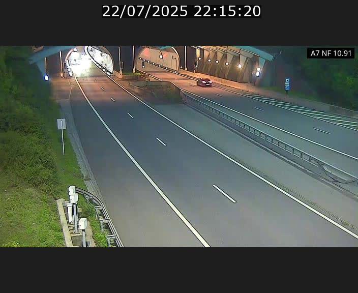 Caméra trafic Luxembourg - A7, Tunnel Gousselerbierg, entrée sud, direction Mersch