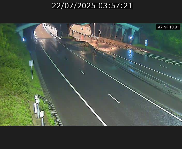 Caméra trafic Luxembourg - A7, Tunnel Gousselerbierg, entrée sud, direction Mersch