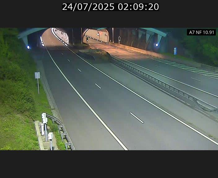 Caméra trafic Luxembourg - A7, Tunnel Gousselerbierg, entrée sud, direction Mersch