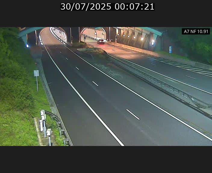 Caméra trafic Luxembourg - A7, Tunnel Gousselerbierg, entrée sud, direction Mersch