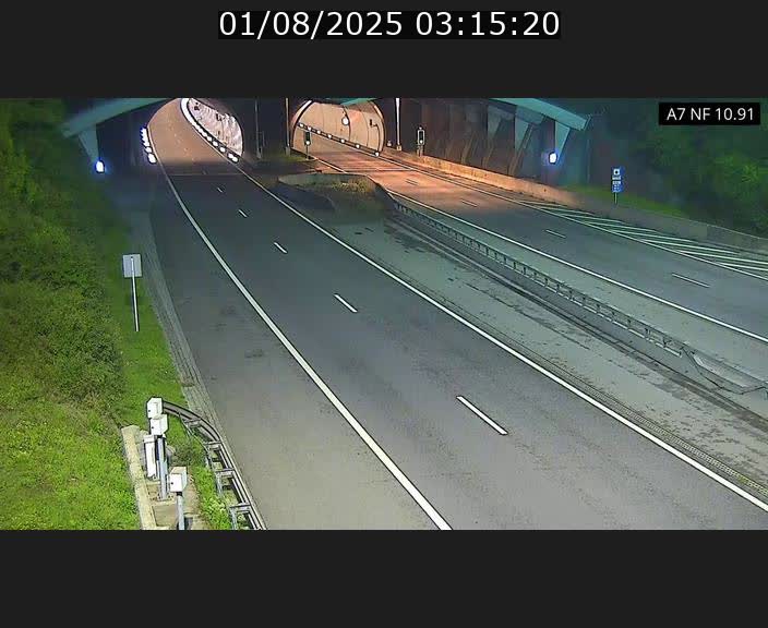 Caméra trafic Luxembourg - A7, Tunnel Gousselerbierg, entrée sud, direction Mersch