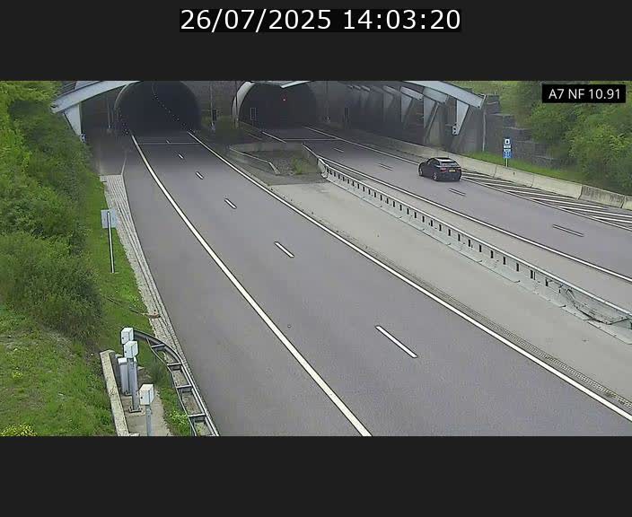 Caméra trafic Luxembourg - A7, Tunnel Gousselerbierg, entrée sud, direction Mersch