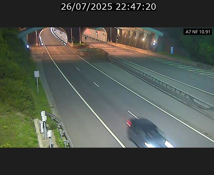 Caméra trafic Luxembourg - A7, Tunnel Gousselerbierg, entrée sud, direction Mersch