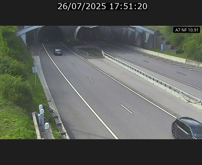 Caméra trafic Luxembourg - A7, Tunnel Gousselerbierg, entrée sud, direction Mersch
