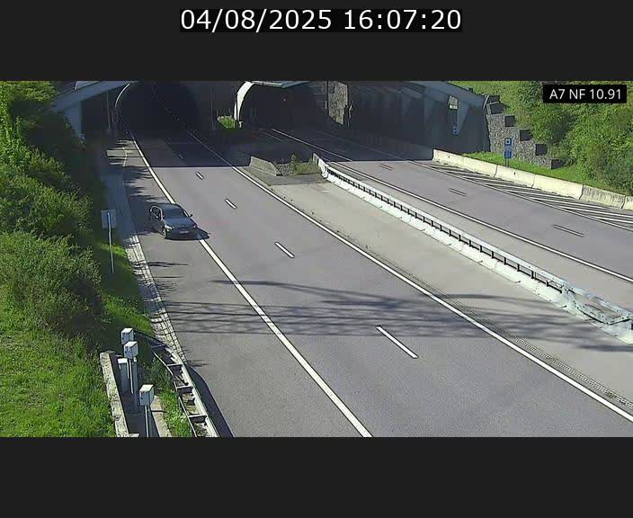 Caméra trafic Luxembourg - A7, Tunnel Gousselerbierg, entrée sud, direction Mersch