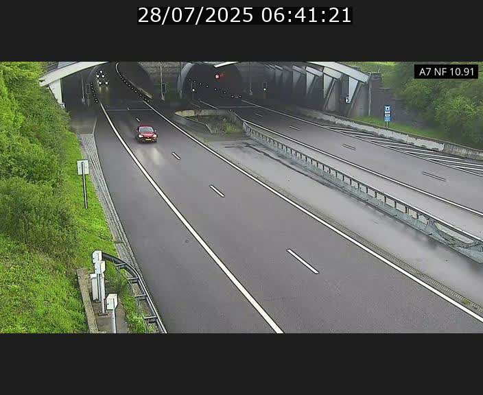 Caméra trafic Luxembourg - A7, Tunnel Gousselerbierg, entrée sud, direction Mersch