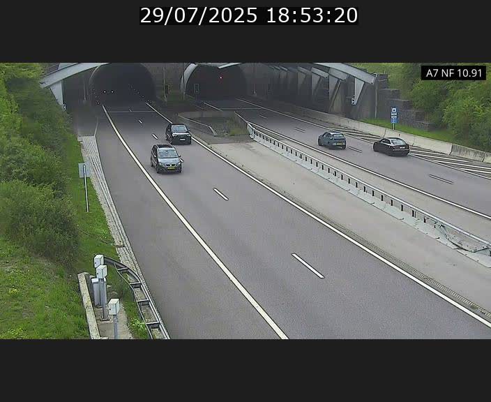 Caméra trafic Luxembourg - A7, Tunnel Gousselerbierg, entrée sud, direction Mersch