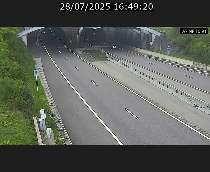 Caméra trafic Luxembourg - A7, Tunnel Gousselerbierg, entrée sud, direction Mersch