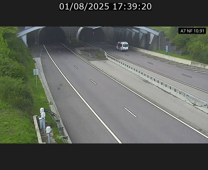 Caméra trafic Luxembourg - A7, Tunnel Gousselerbierg, entrée sud, direction Mersch