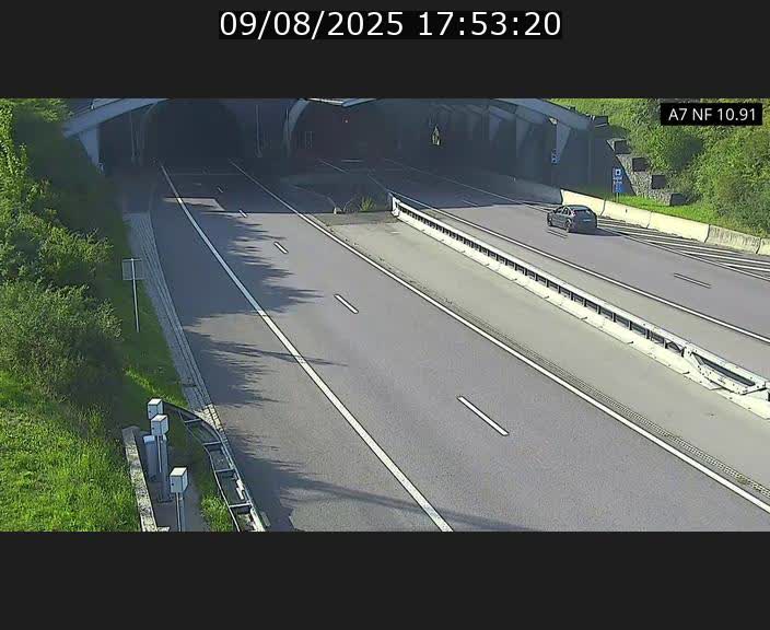 Caméra trafic Luxembourg - A7, Tunnel Gousselerbierg, entrée sud, direction Mersch