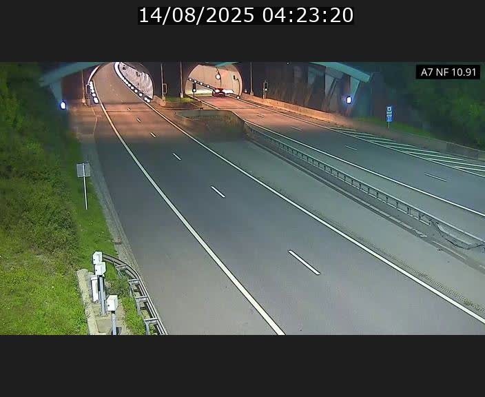 Caméra trafic Luxembourg - A7, Tunnel Gousselerbierg, entrée sud, direction Mersch