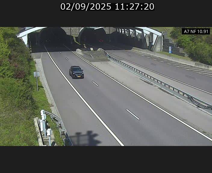 Caméra trafic Luxembourg - A7, Tunnel Gousselerbierg, entrée sud, direction Mersch
