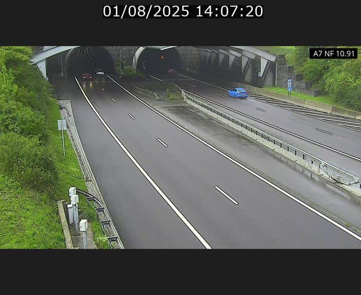 Caméra trafic Luxembourg - A7, Tunnel Gousselerbierg, entrée sud, direction Mersch