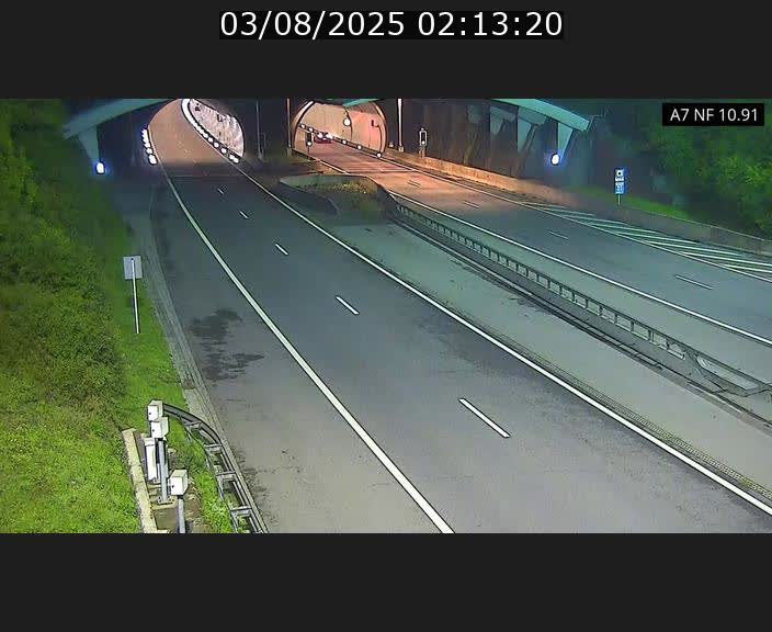 Caméra trafic Luxembourg - A7, Tunnel Gousselerbierg, entrée sud, direction Mersch