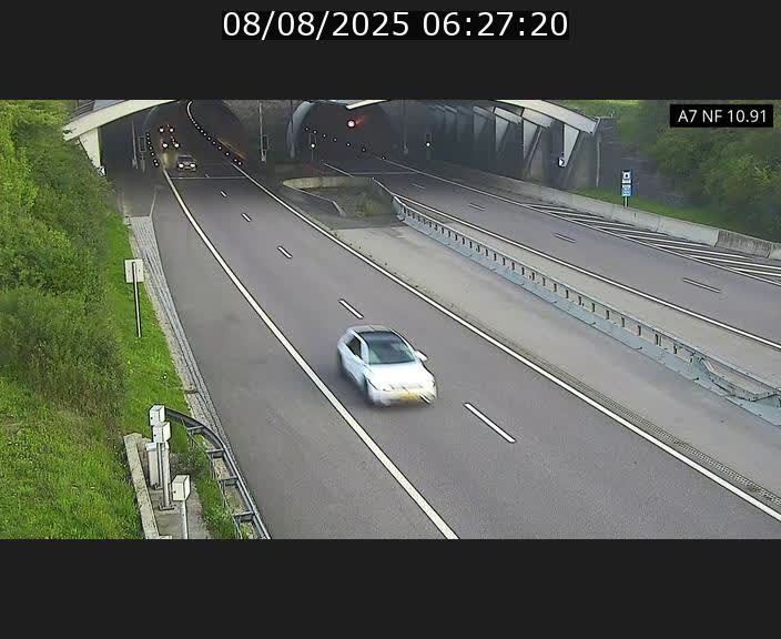 Caméra trafic Luxembourg - A7, Tunnel Gousselerbierg, entrée sud, direction Mersch