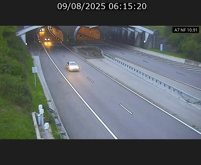 Caméra trafic Luxembourg - A7, Tunnel Gousselerbierg, entrée sud, direction Mersch
