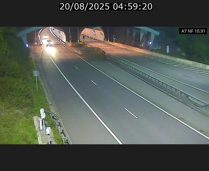 Caméra trafic Luxembourg - A7, Tunnel Gousselerbierg, entrée sud, direction Mersch