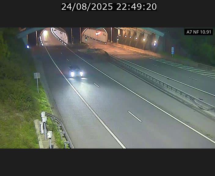 Caméra trafic Luxembourg - A7, Tunnel Gousselerbierg, entrée sud, direction Mersch