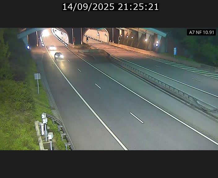 Caméra trafic Luxembourg - A7, Tunnel Gousselerbierg, entrée sud, direction Mersch