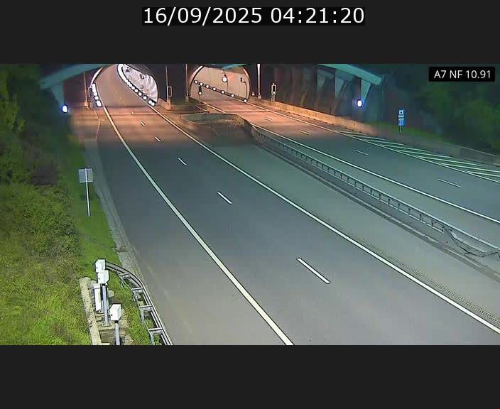 Caméra trafic Luxembourg - A7, Tunnel Gousselerbierg, entrée sud, direction Mersch