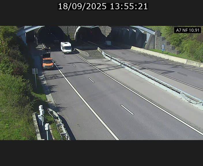 Caméra trafic Luxembourg - A7, Tunnel Gousselerbierg, entrée sud, direction Mersch