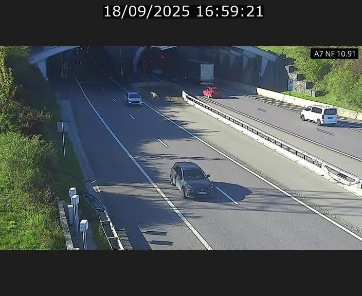 Caméra trafic Luxembourg - A7, Tunnel Gousselerbierg, entrée sud, direction Mersch