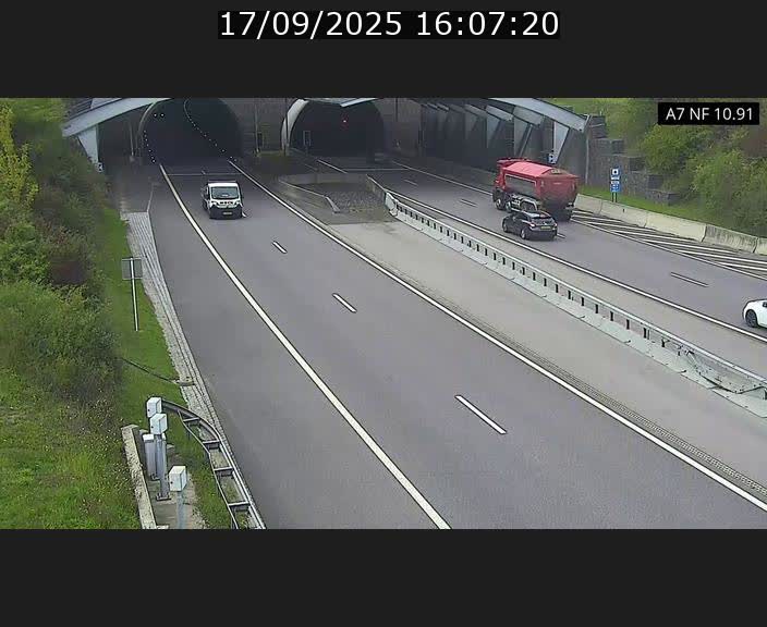 Caméra trafic Luxembourg - A7, Tunnel Gousselerbierg, entrée sud, direction Mersch