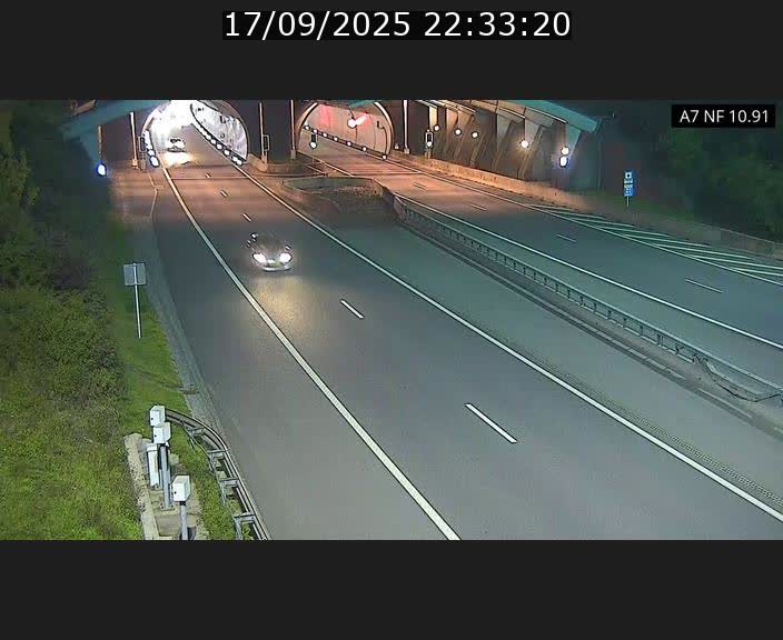 Caméra trafic Luxembourg - A7, Tunnel Gousselerbierg, entrée sud, direction Mersch