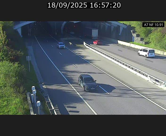 Caméra trafic Luxembourg - A7, Tunnel Gousselerbierg, entrée sud, direction Mersch