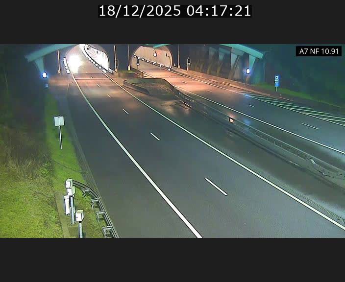 Caméra trafic Luxembourg - A7, Tunnel Gousselerbierg, entrée sud, direction Mersch