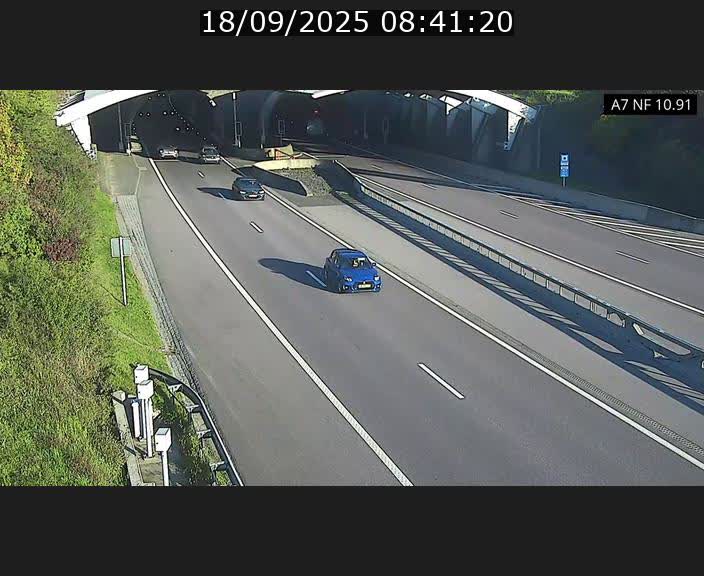 Caméra trafic Luxembourg - A7, Tunnel Gousselerbierg, entrée sud, direction Mersch