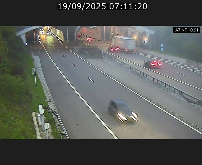 Caméra trafic Luxembourg - A7, Tunnel Gousselerbierg, entrée sud, direction Mersch