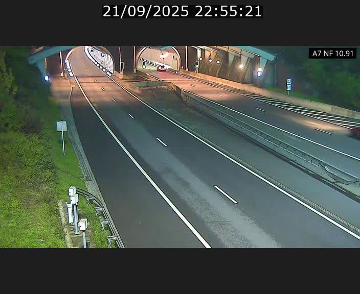 Caméra trafic Luxembourg - A7, Tunnel Gousselerbierg, entrée sud, direction Mersch