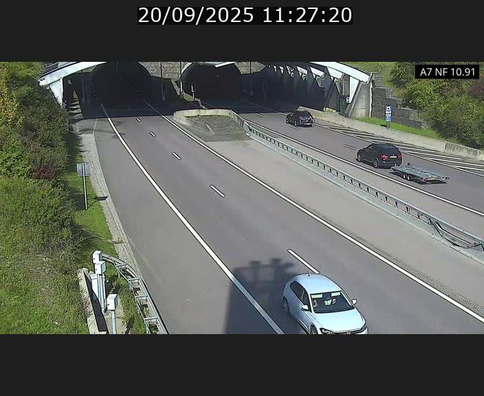 Caméra trafic Luxembourg - A7, Tunnel Gousselerbierg, entrée sud, direction Mersch