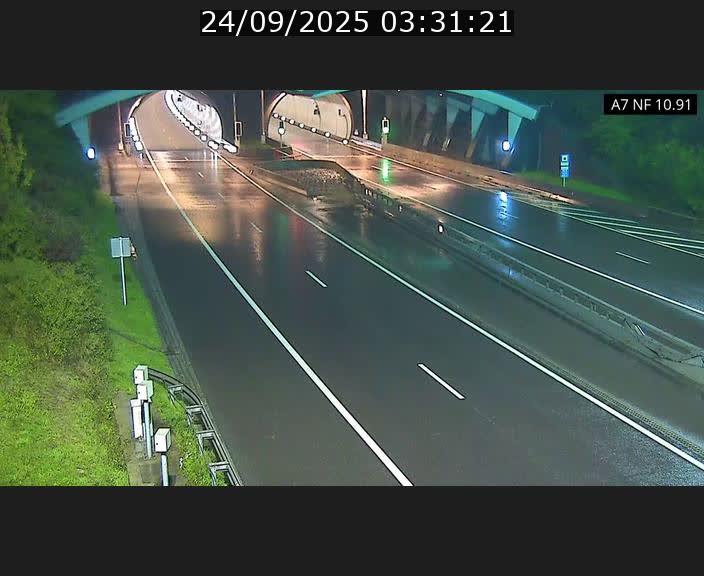 Caméra trafic Luxembourg - A7, Tunnel Gousselerbierg, entrée sud, direction Mersch