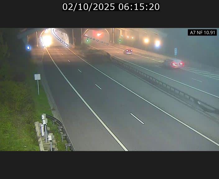 Caméra trafic Luxembourg - A7, Tunnel Gousselerbierg, entrée sud, direction Mersch