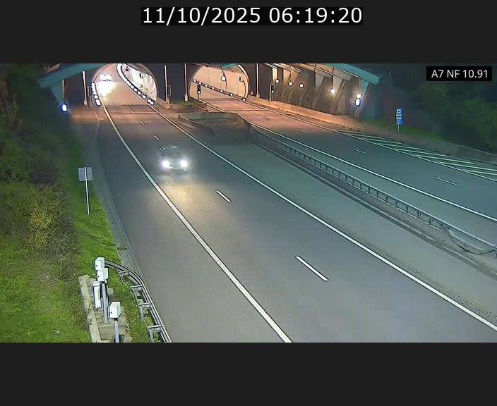 Caméra trafic Luxembourg - A7, Tunnel Gousselerbierg, entrée sud, direction Mersch