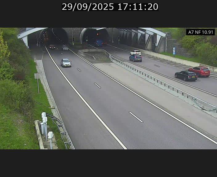 Caméra trafic Luxembourg - A7, Tunnel Gousselerbierg, entrée sud, direction Mersch