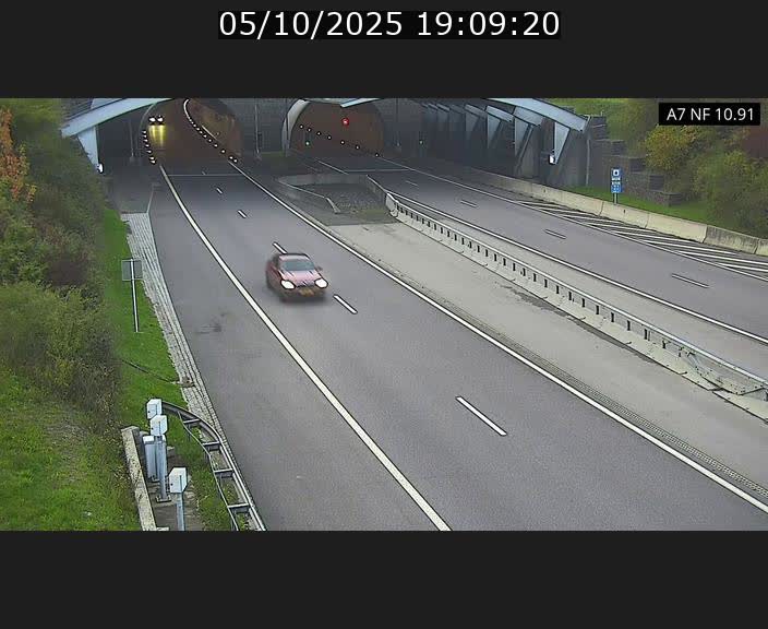 Caméra trafic Luxembourg - A7, Tunnel Gousselerbierg, entrée sud, direction Mersch