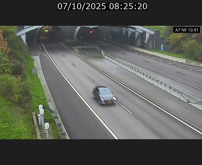 Caméra trafic Luxembourg - A7, Tunnel Gousselerbierg, entrée sud, direction Mersch