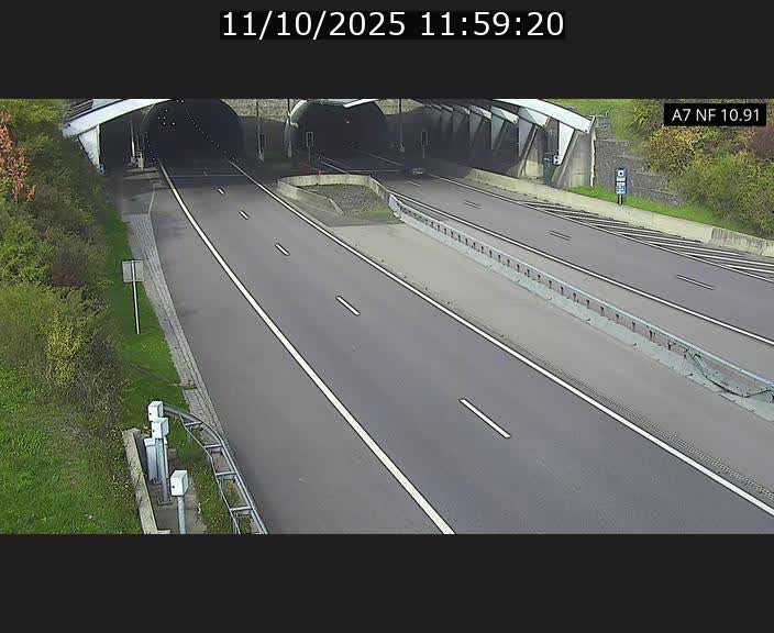 Caméra trafic Luxembourg - A7, Tunnel Gousselerbierg, entrée sud, direction Mersch