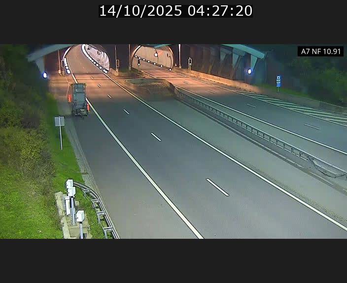 Caméra trafic Luxembourg - A7, Tunnel Gousselerbierg, entrée sud, direction Mersch