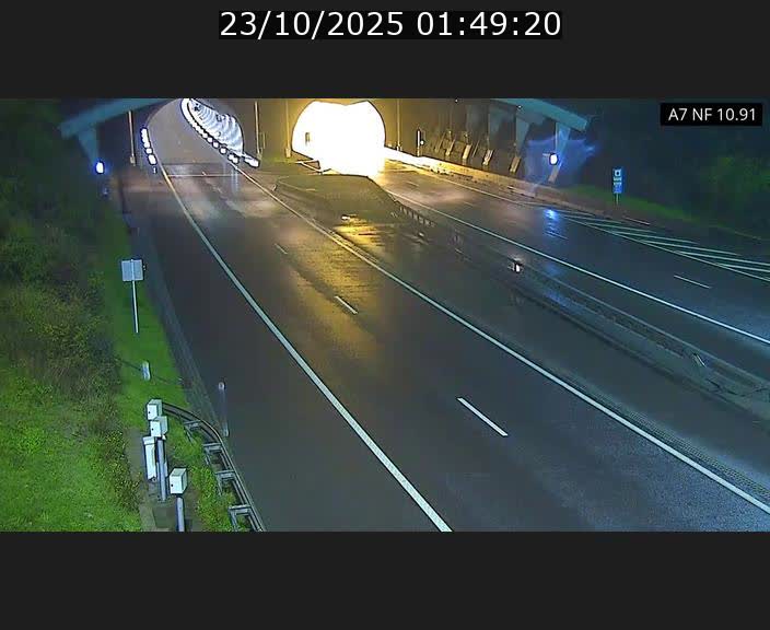 Caméra trafic Luxembourg - A7, Tunnel Gousselerbierg, entrée sud, direction Mersch