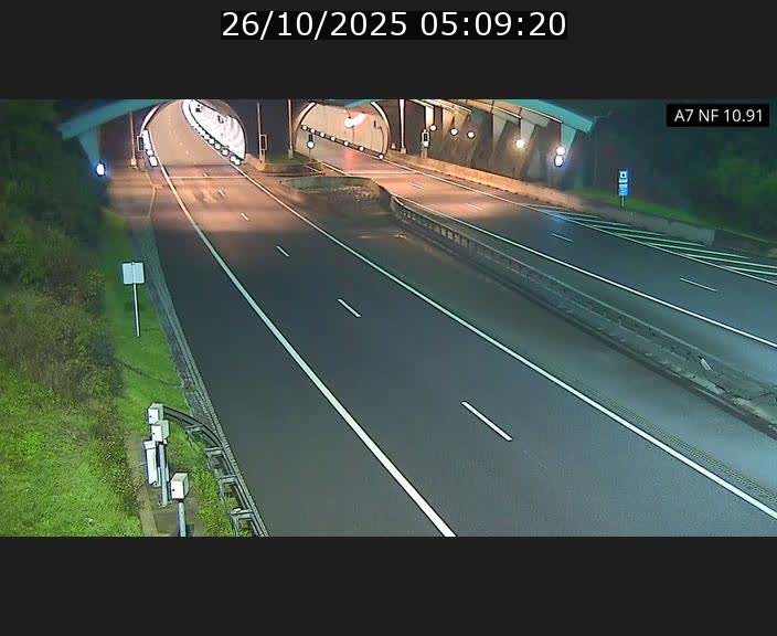 Caméra trafic Luxembourg - A7, Tunnel Gousselerbierg, entrée sud, direction Mersch